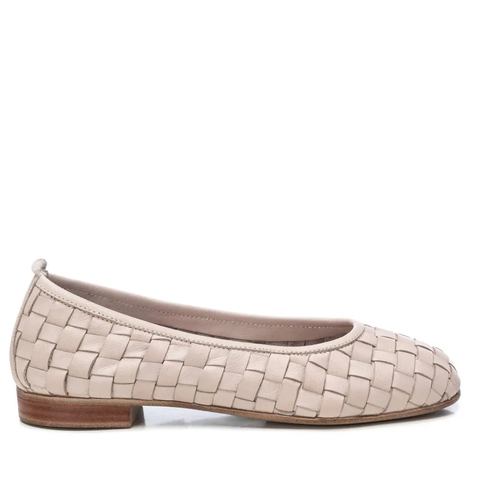 Carmela 16166204 ballerine cuir taupe tressé