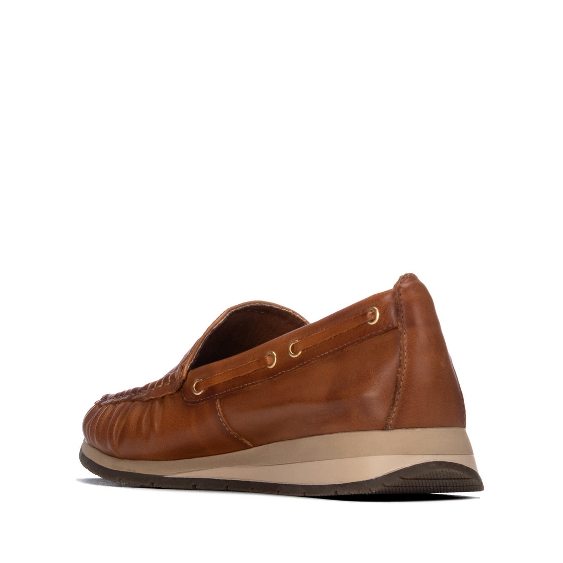 Carmela 16423501 mocassin cuir camel plat