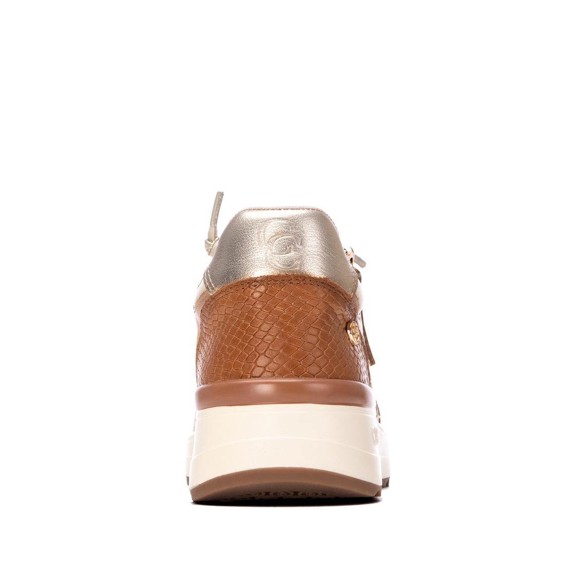 Carmela 16422101 basket femme beige cuir zip lacets