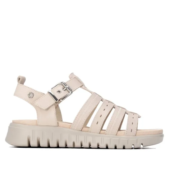 Carmela 16316501 sandales femme blanc cuir compensées