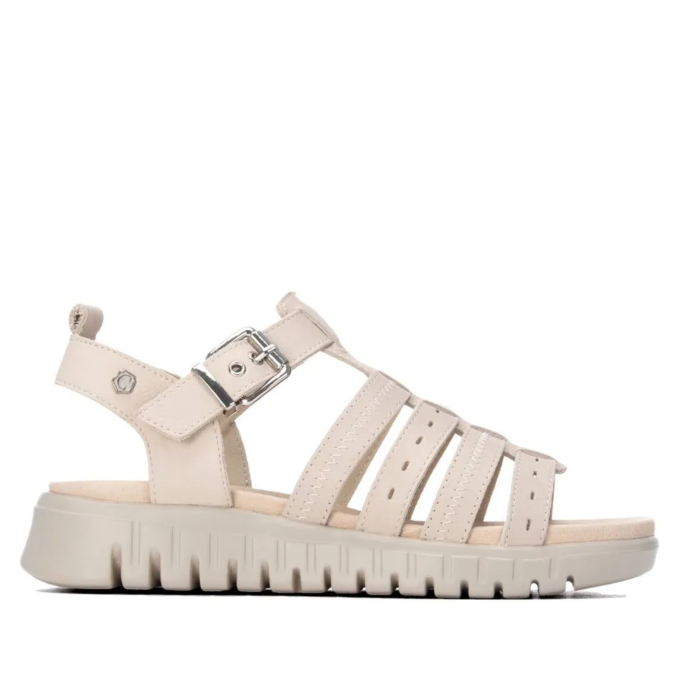 Carmela 16316501 sandales femme blanc cuir compensées