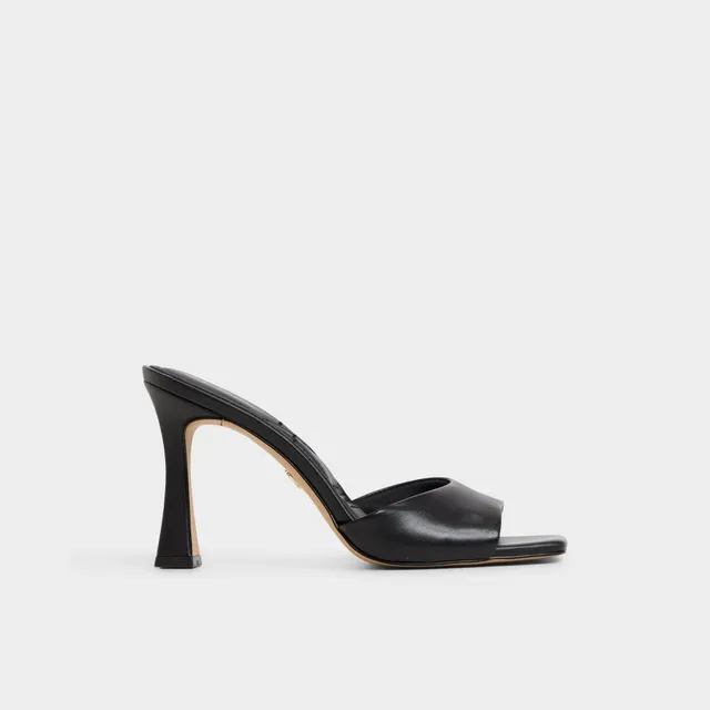 ALDO Jennifer escarpins cuir noir talon évasé