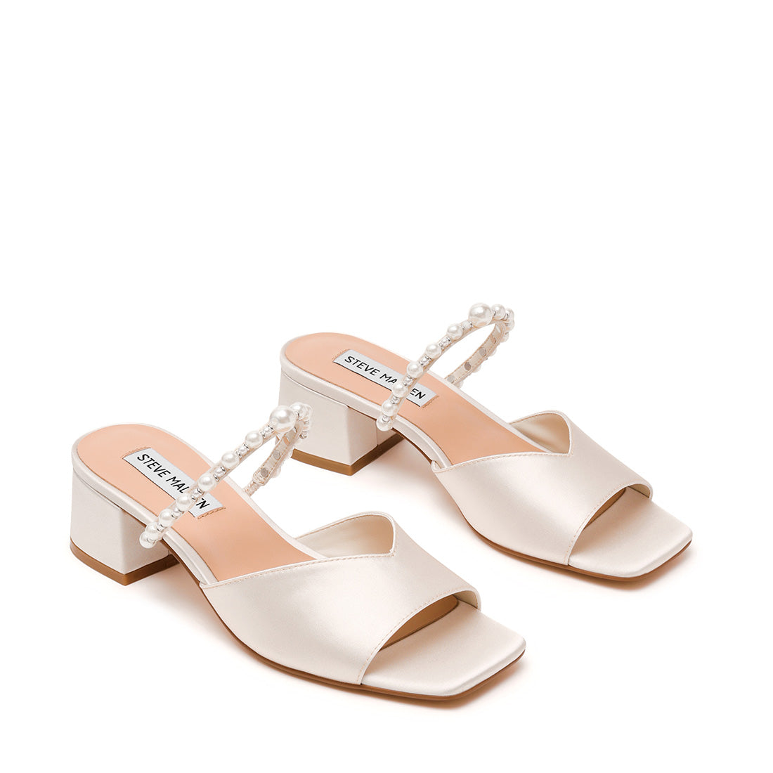 Steve Madden Galilea mules mariée ivoire satin 4 cm
