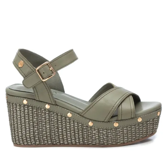Carmela 16075004 sandales compensées cuir vert