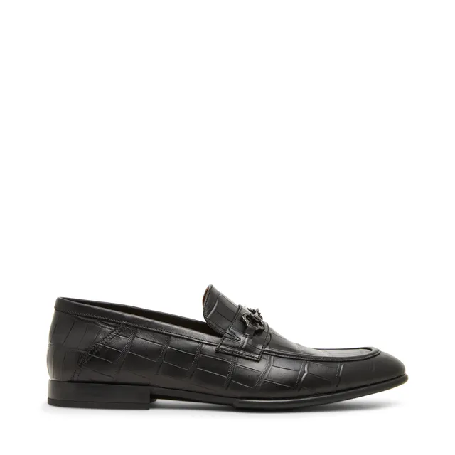 Steve Madden Sutton mocassin homme cuir noir croco