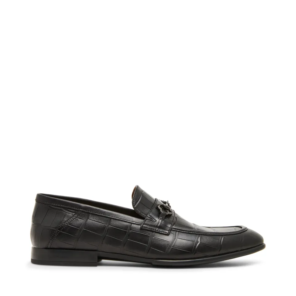 Steve Madden Sutton mocassin homme cuir noir croco