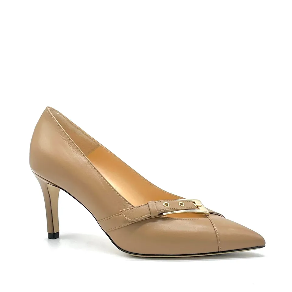 ELATA 55503-1 escarpin noisette boucle or