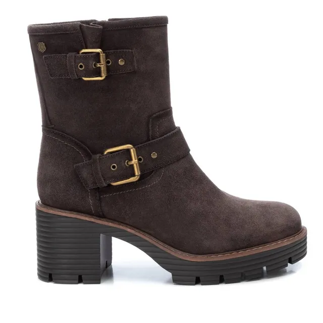 Carmela 16191204 bottine motarde cuir gris talon 7cm