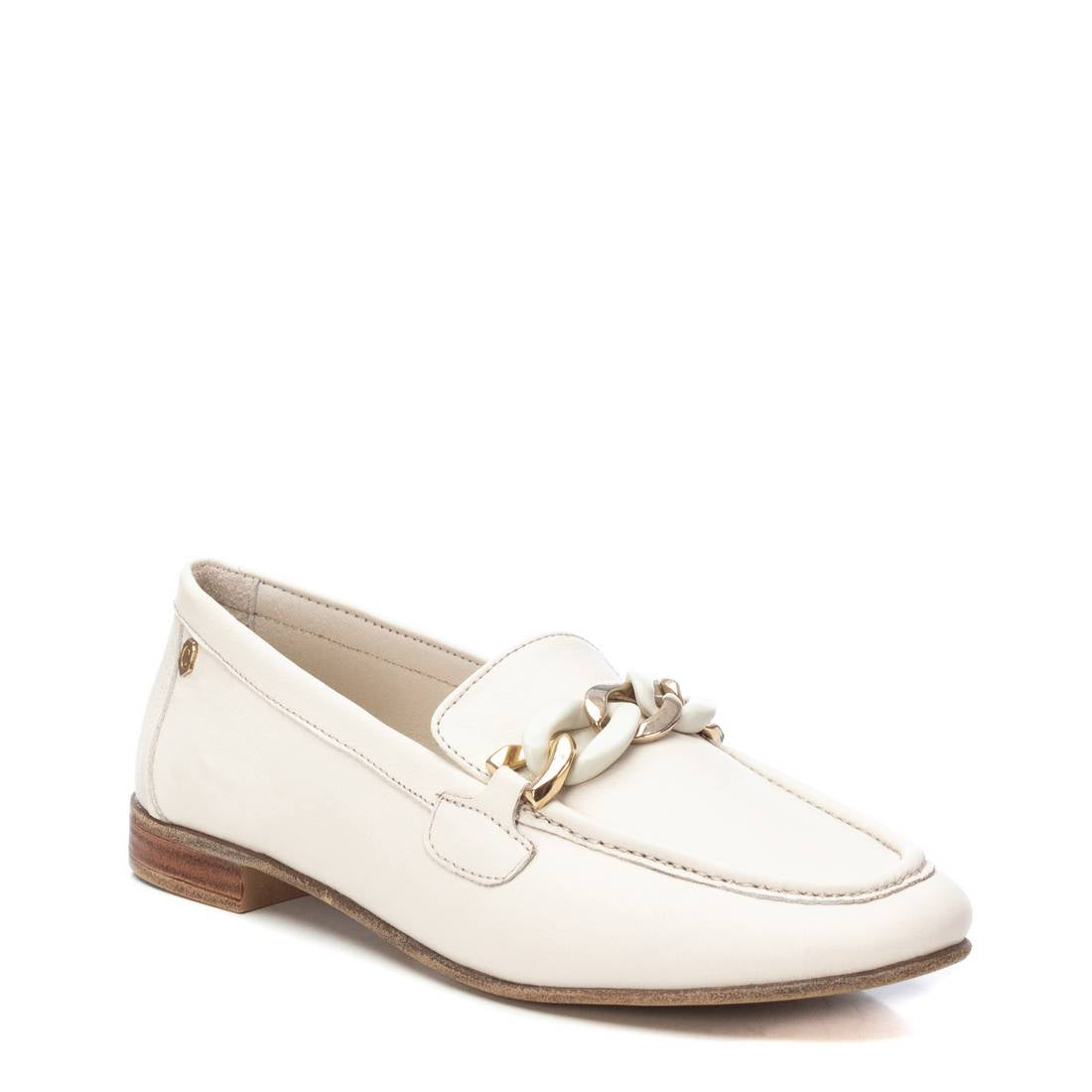 Carmela 16156103 mocassin cuir blanc plat
