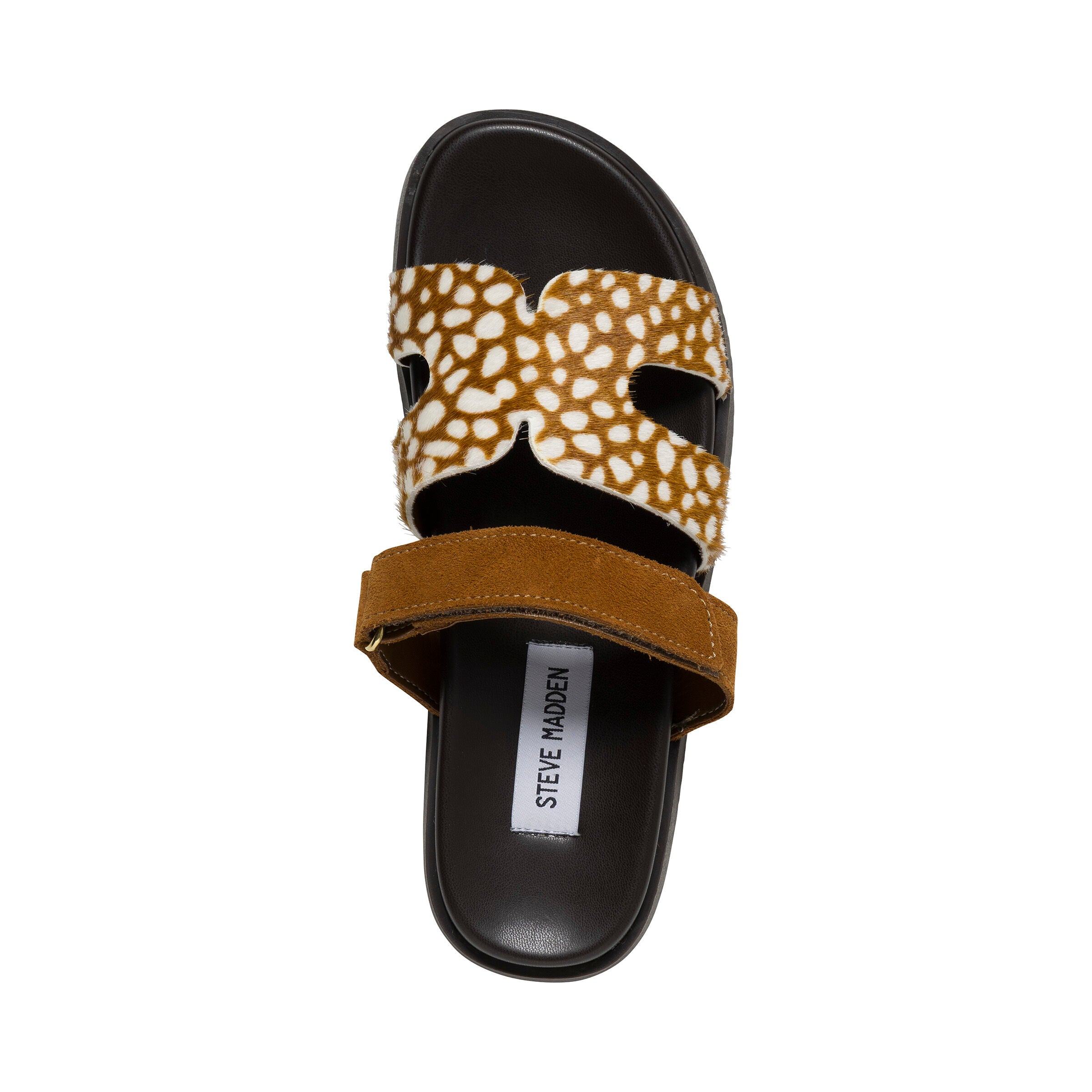 Steve Madden Missile-A sandale plate cuir marron multi