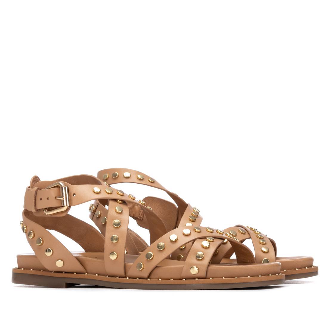 Carmela 162393 16239304 sandales marron cuir clous