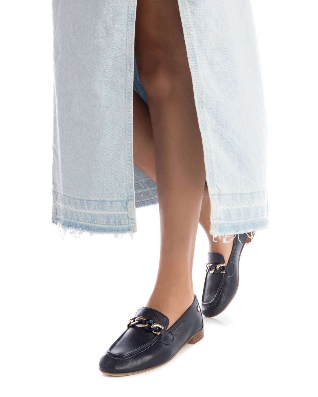 Carmela 16156105 mocassin cuir bleu femme plat