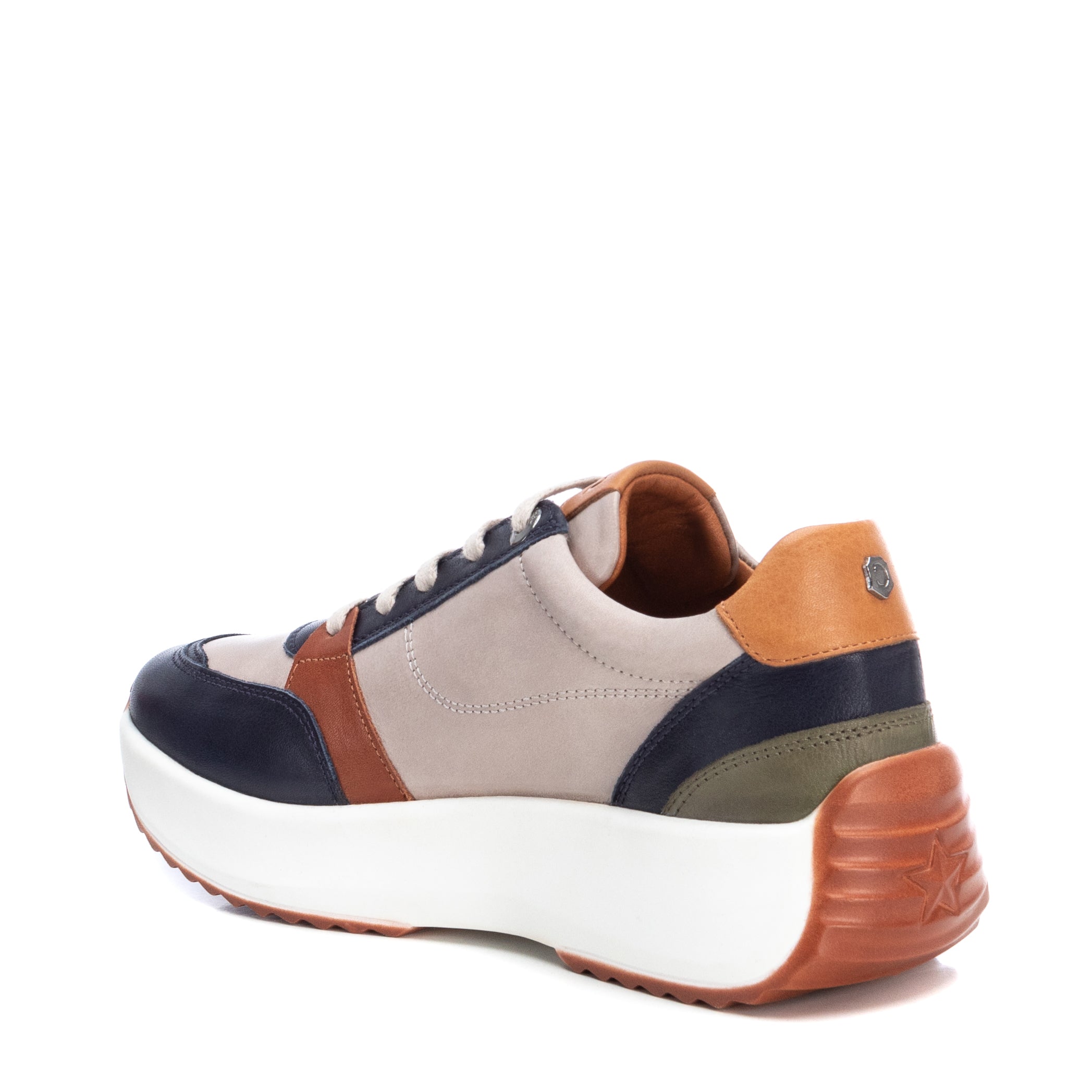 Carmela 16021004 basket femme bleue cuir semelle épaisse