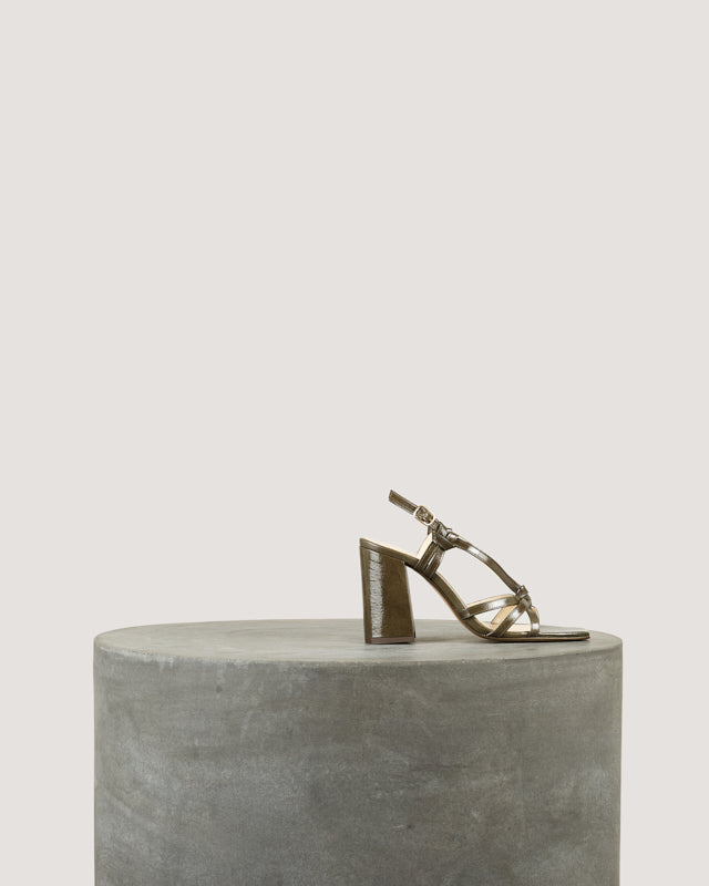Tila March Noeud sandale cuir thé talon 8 cm