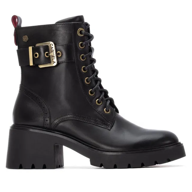 Carmela 16256802 bottine à talon noir cuir