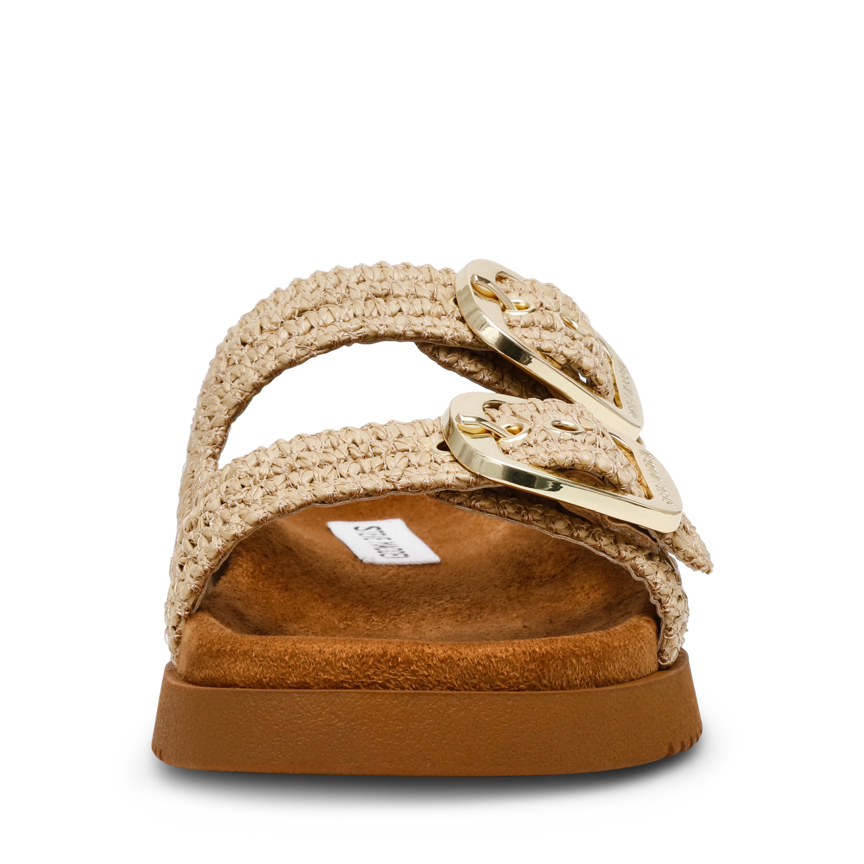 Steve Madden Miramar sandales raphia naturel plates