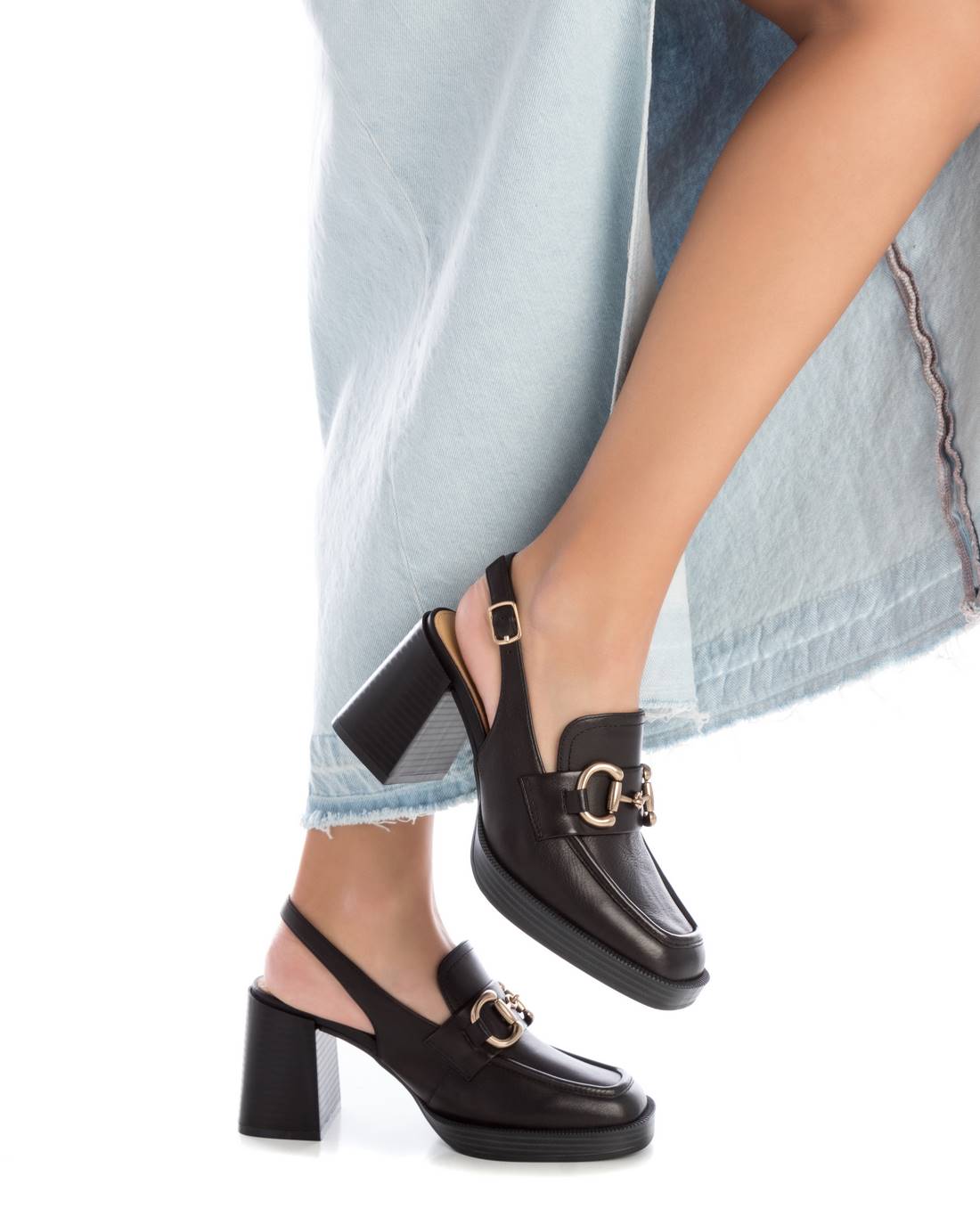 Carmela 16159504 mocassins cuir noir talon 8 cm