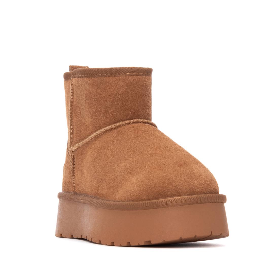 Carmela 16263201 bottine fourrée camel plate