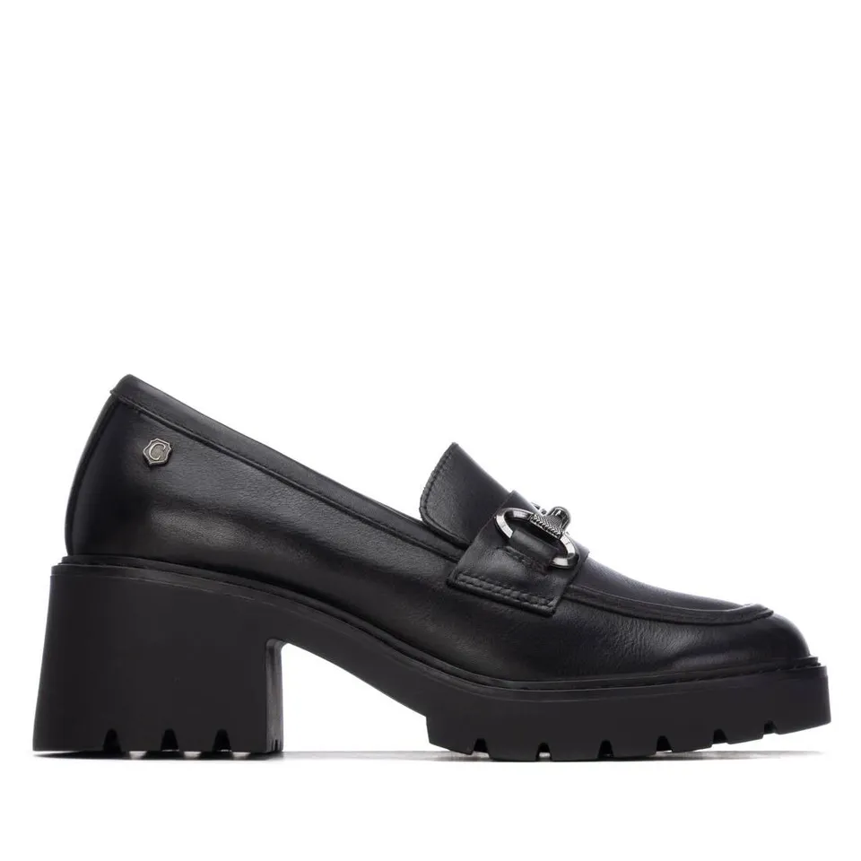 Carmela 16256604 mocassins femme noir coco chaîne