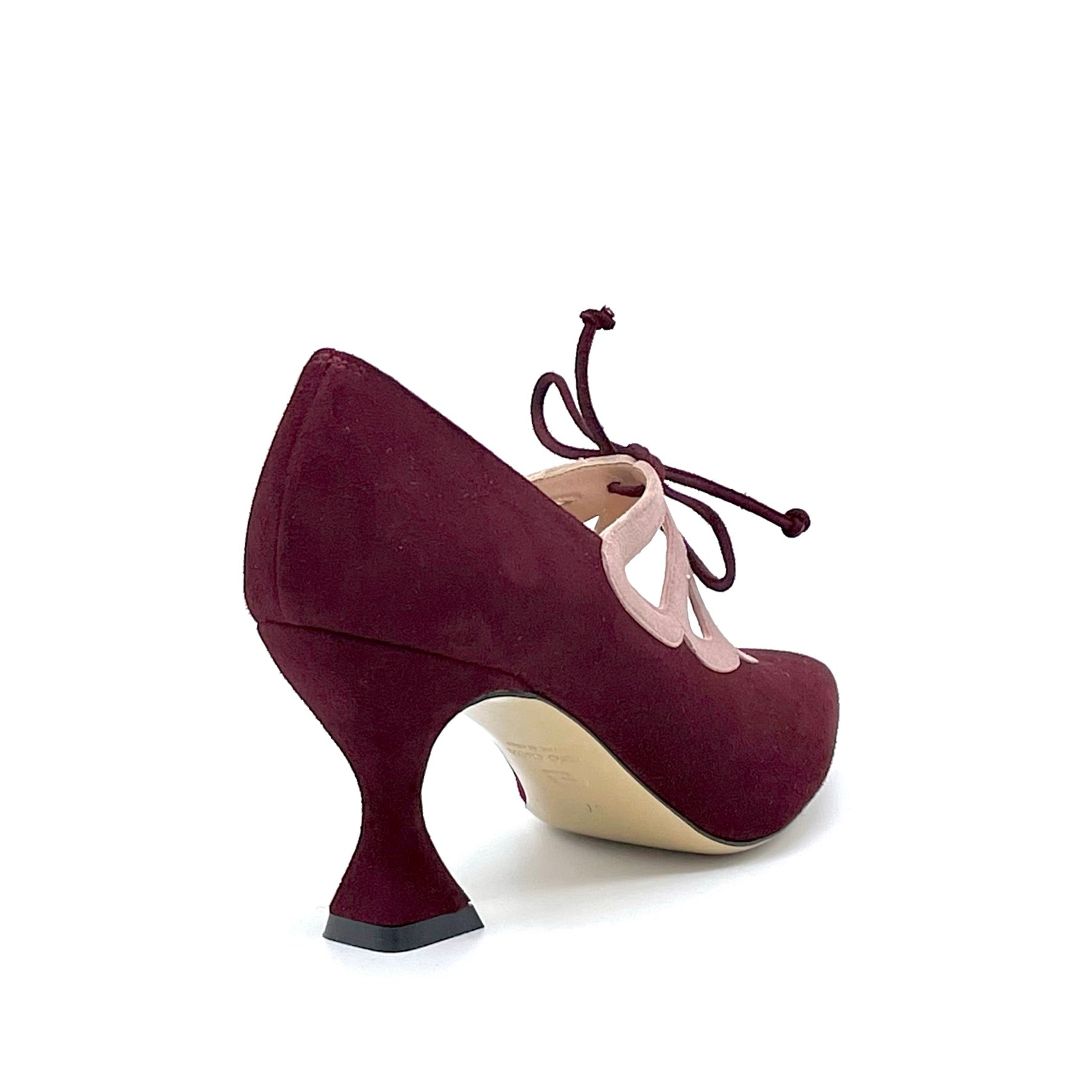 Elata 53516_1 chaussure suède bordeaux rose talon 7,5 cm