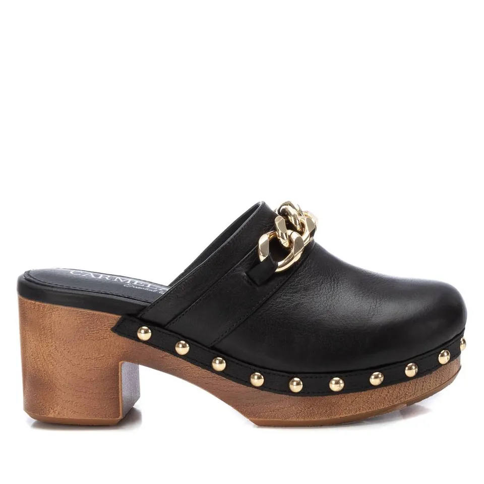 Carmela 16062702 sabot cuir noir talon 7 cm