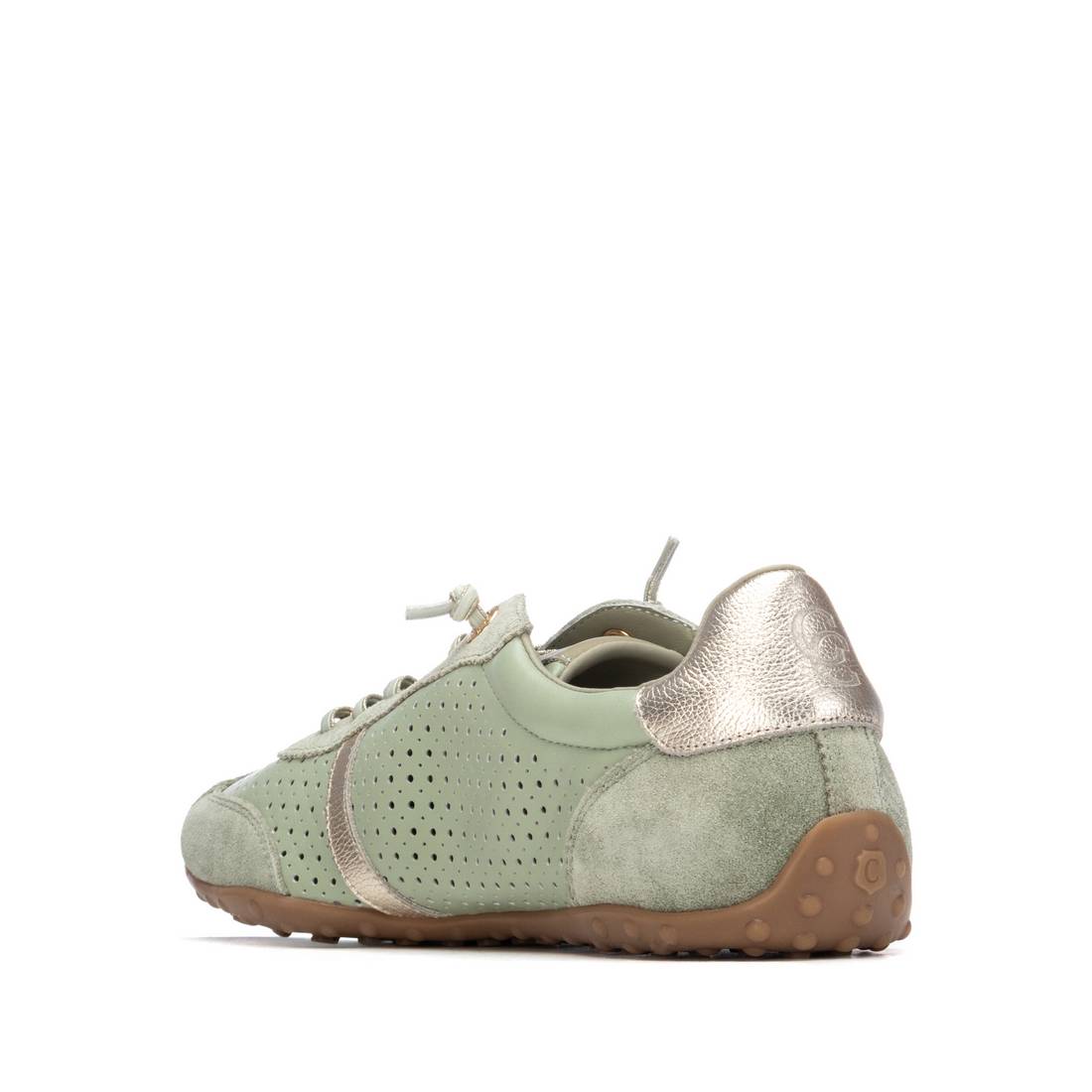 Carmela 16310905 baskets kaki cuir suédé ajouré