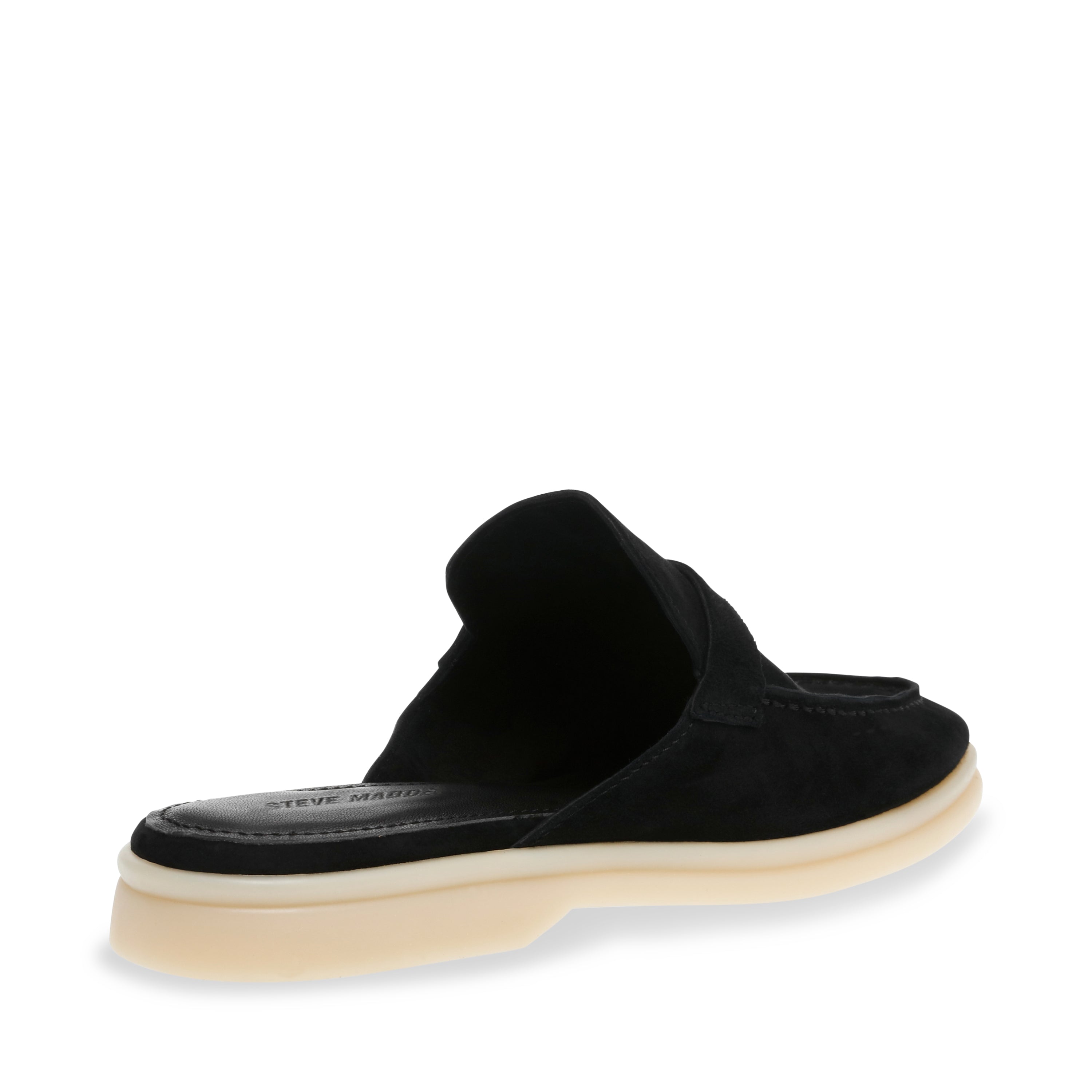 Steve Madden Patrizia sandale plate noir suède