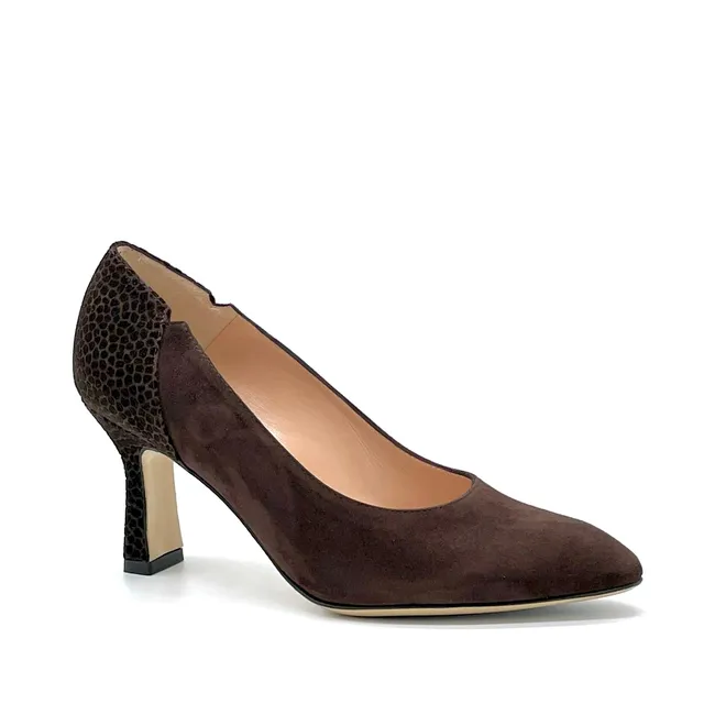 ELATA 53535 escarpin suède marron talon 7,5 cm