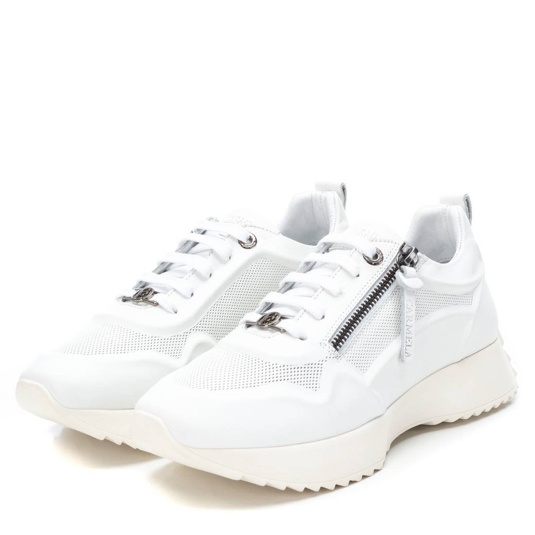 Carmela 16067008 sneaker cuir blanc fermeture éclair