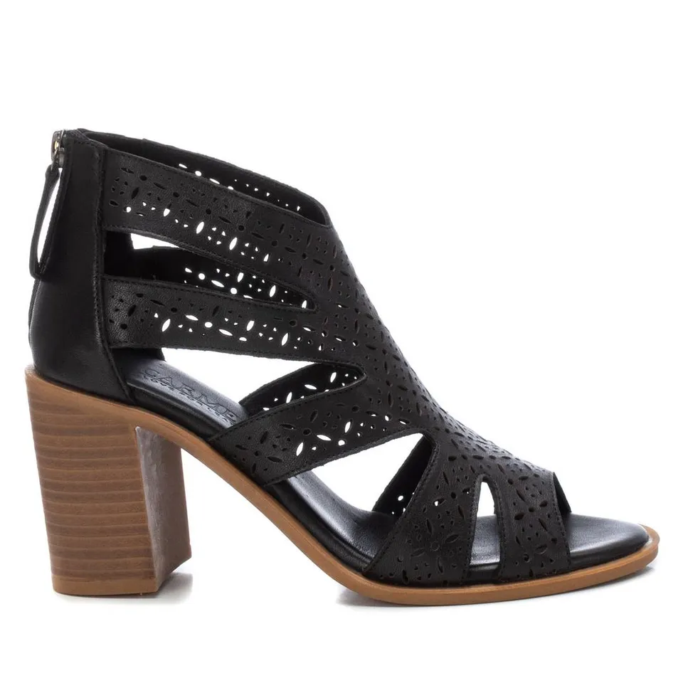 Carmela 16069401 sandales cuir noir talon 9 cm