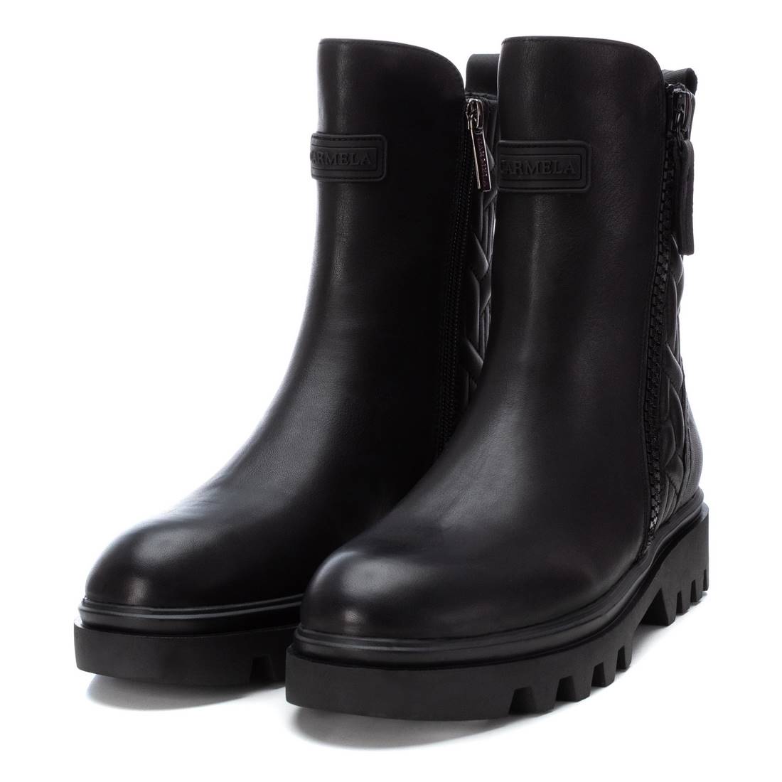Carmela 16028001 bottine femme cuir noir matelassée