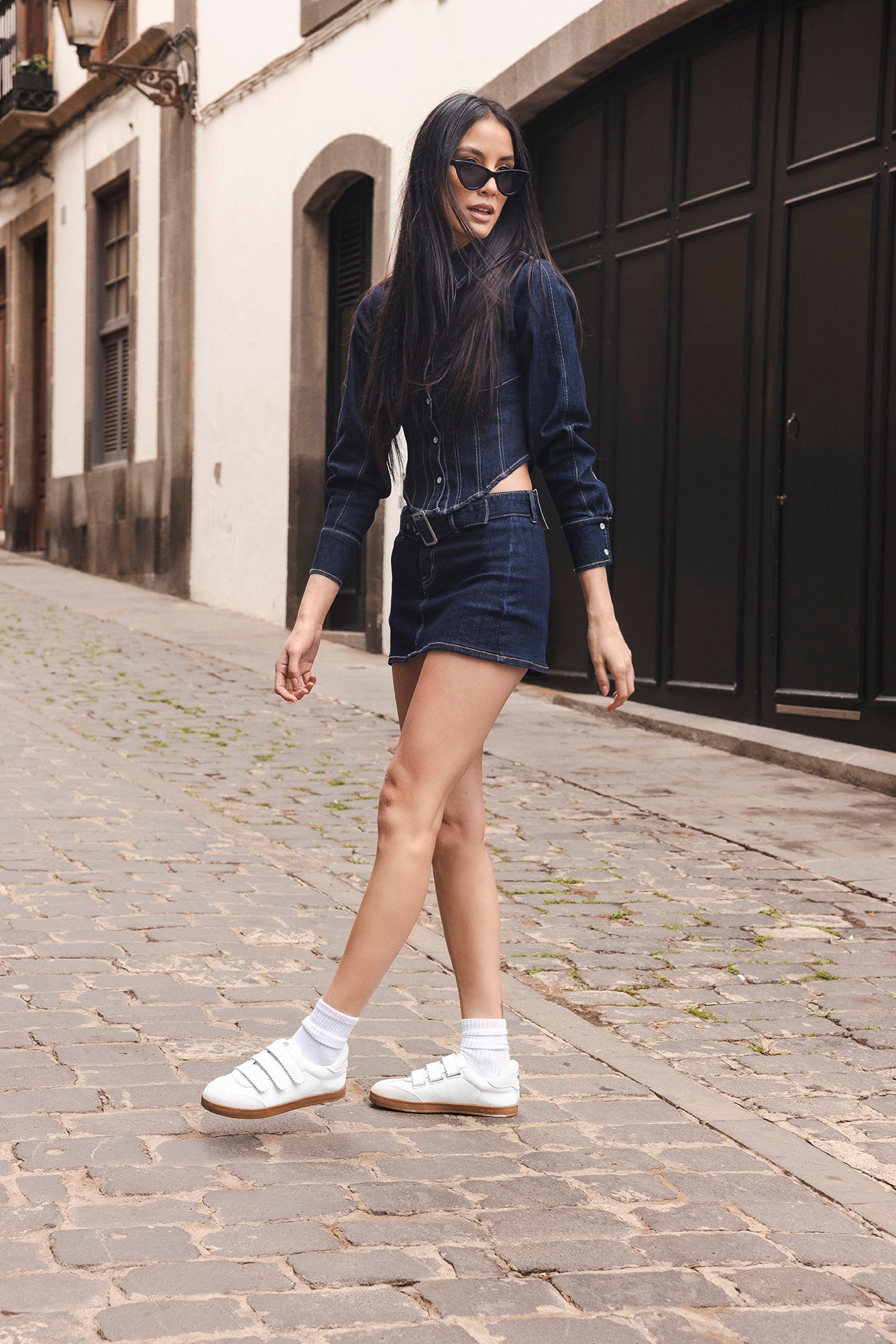 Steve Madden Daybreak baskets blanc cuir velcro