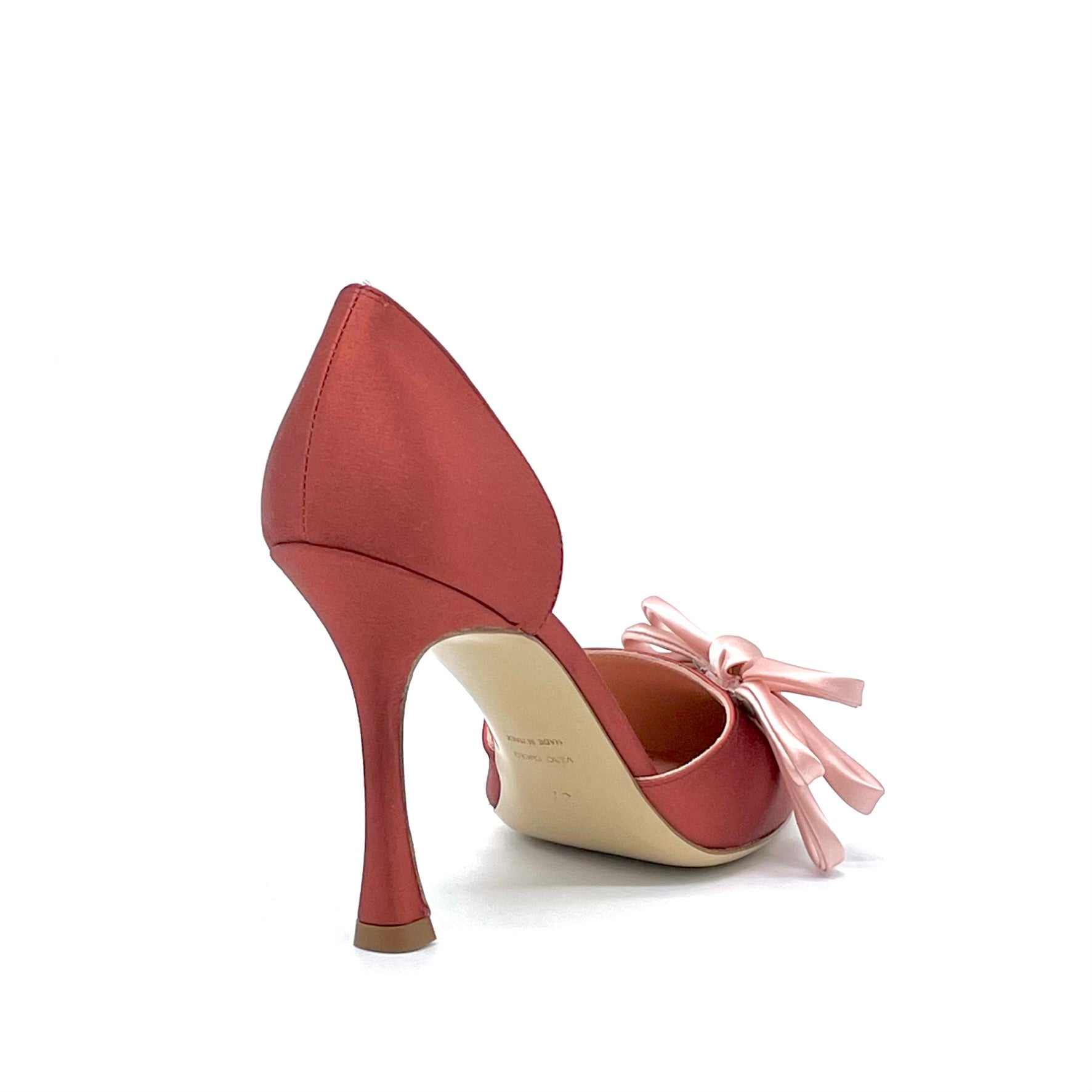 ELATA 14136 escarpin bronze nœud rose talon 9,5 cm