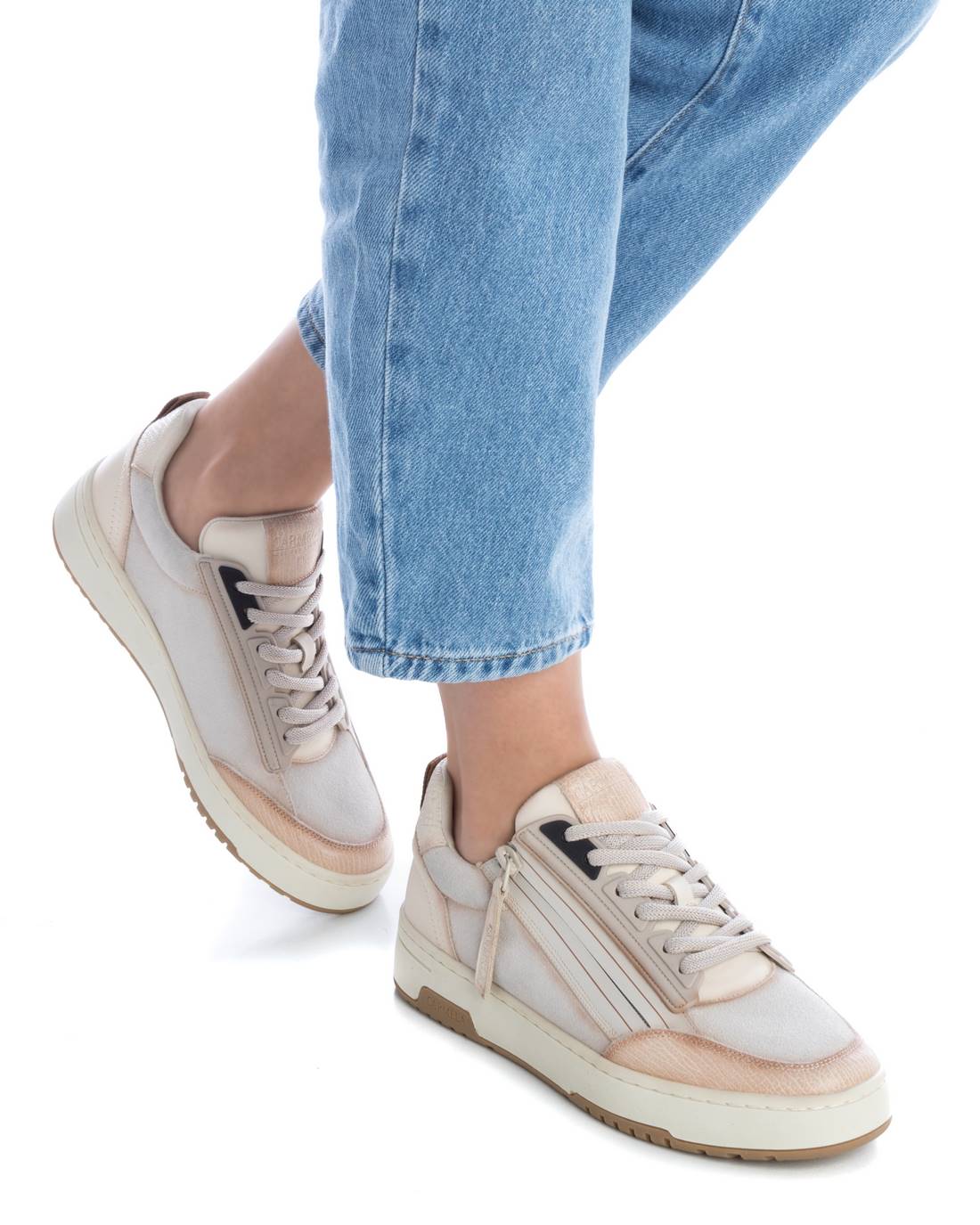 Carmela 16086903 sneaker femme blanc cuir plat