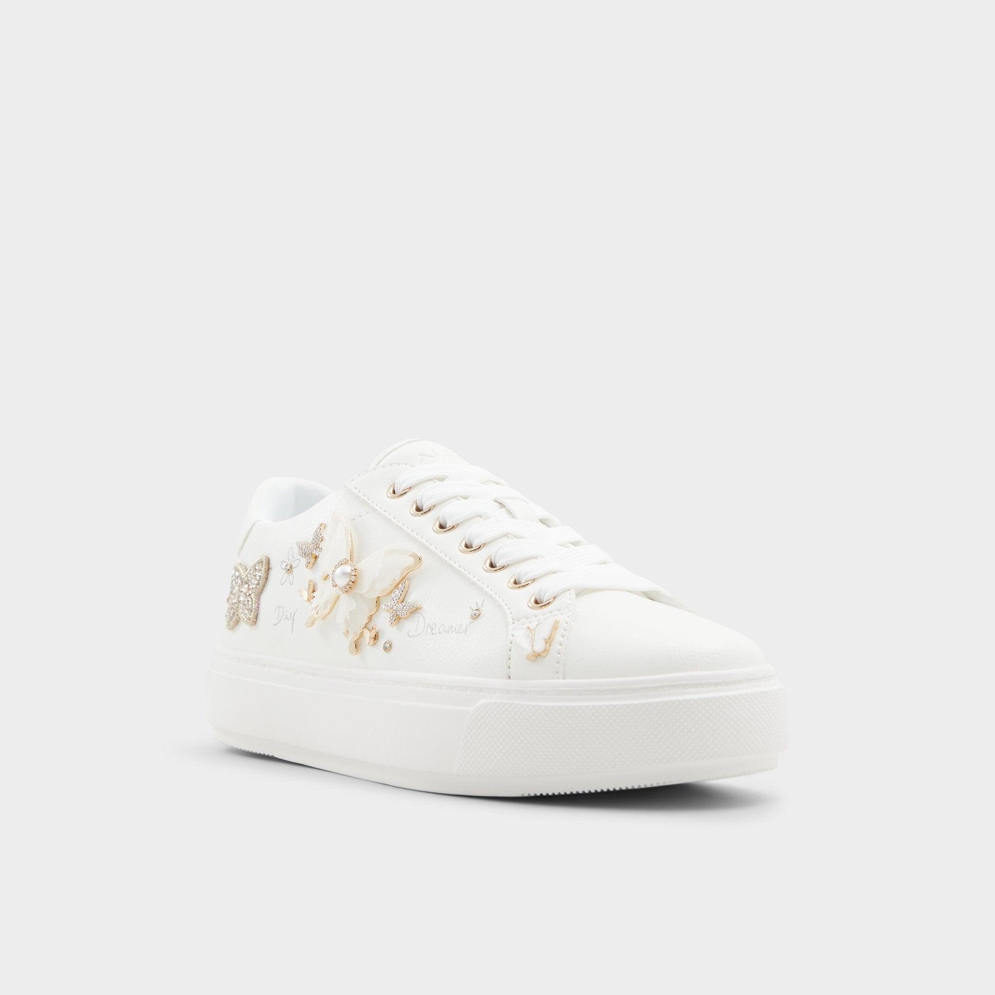 ALDO Pearlwing baskets cuir blanc papillons pointure 38