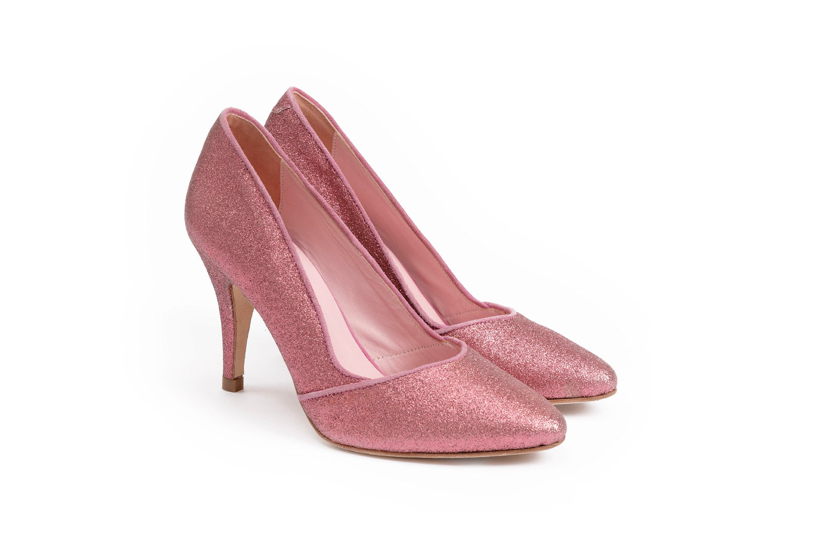 Coralie Masson Coco escarpins glitter rose talon 8 cm