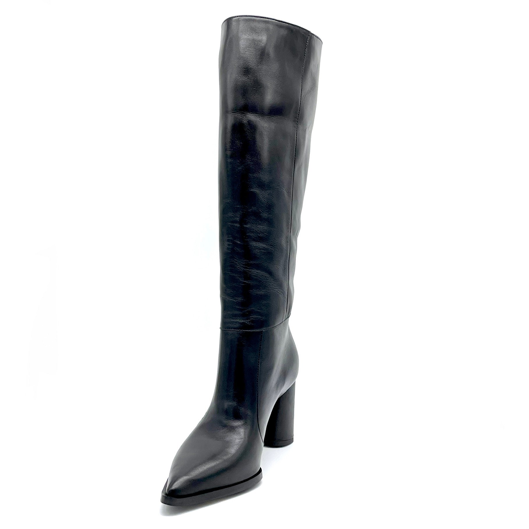ELATA 99901 bottes cuir noir talon 7,5 cm