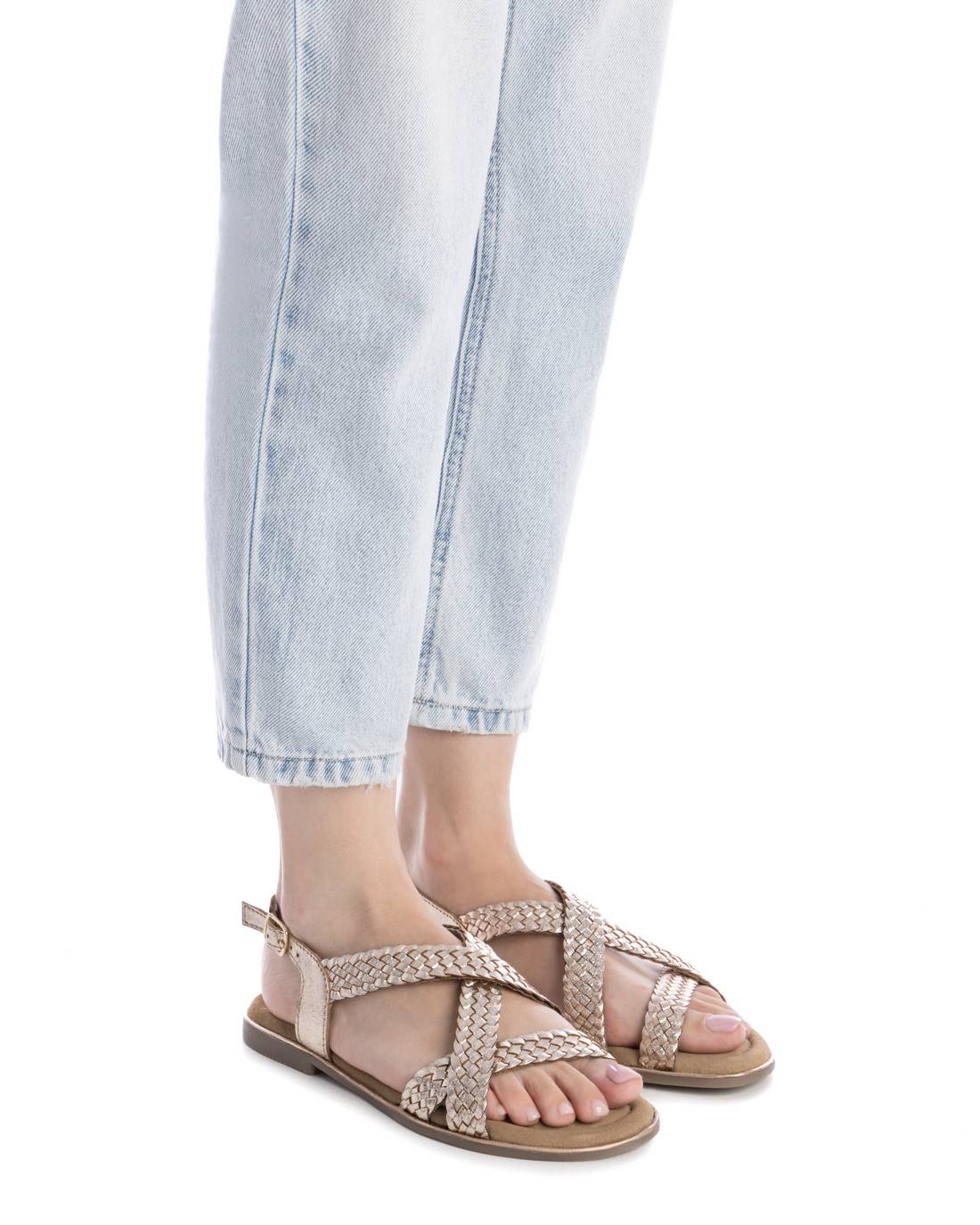Carmela 16238701 sandale cuir doré talon plat