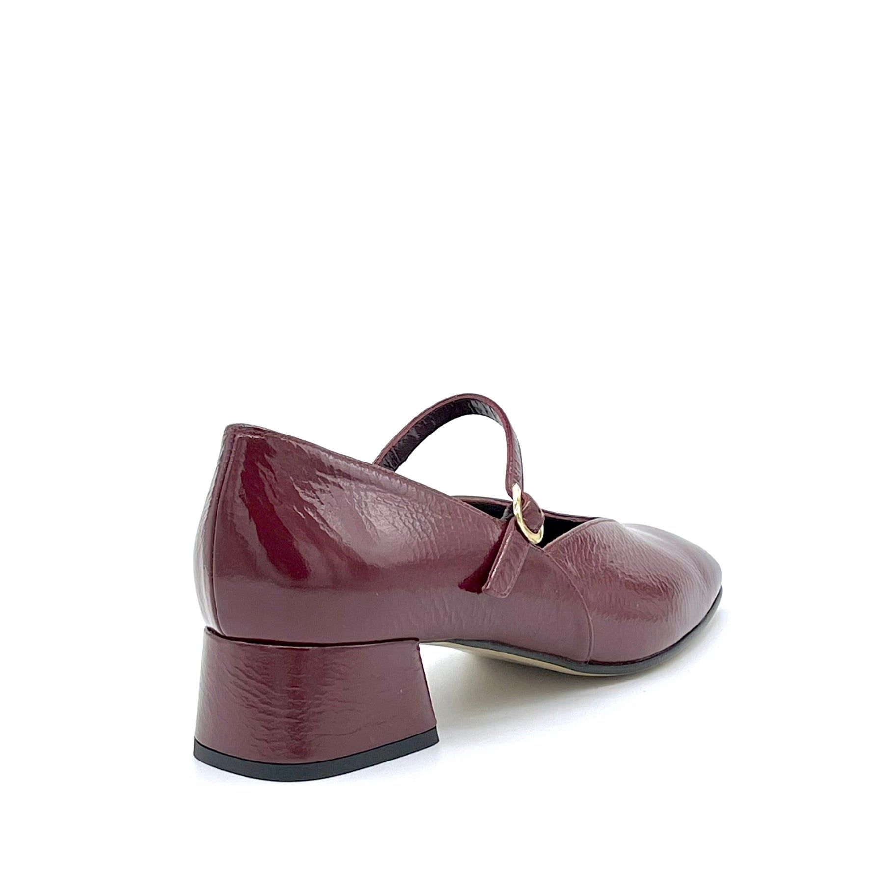 ELATA 55528 Mary Jane vernie bordeaux cuir véritable