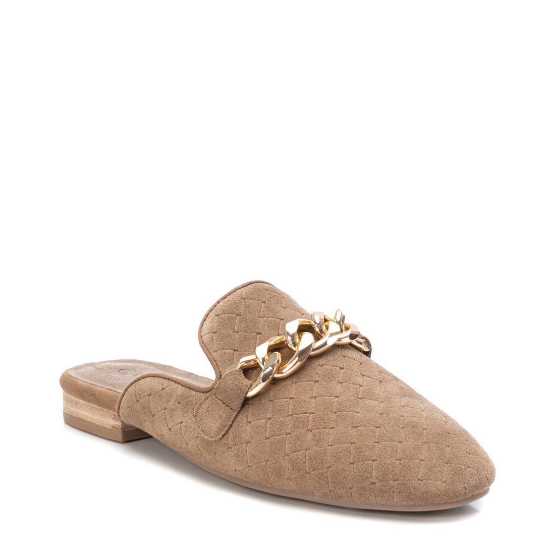 Carmela 16072101 mule marron cuir chaîne plate