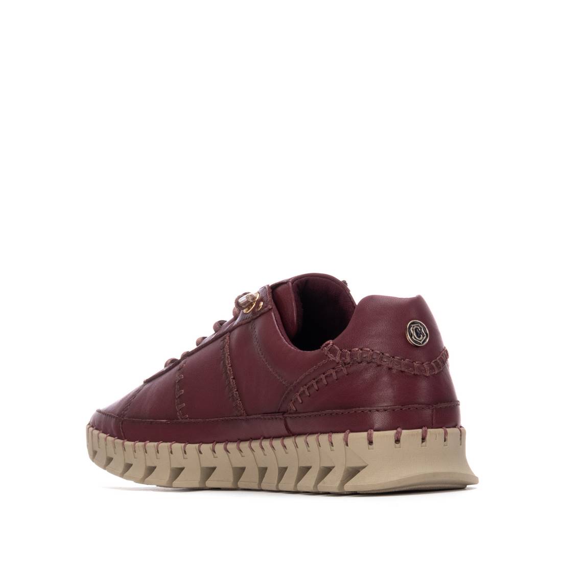 Carmela 16252806 baskets femme bordeaux cuir lacets