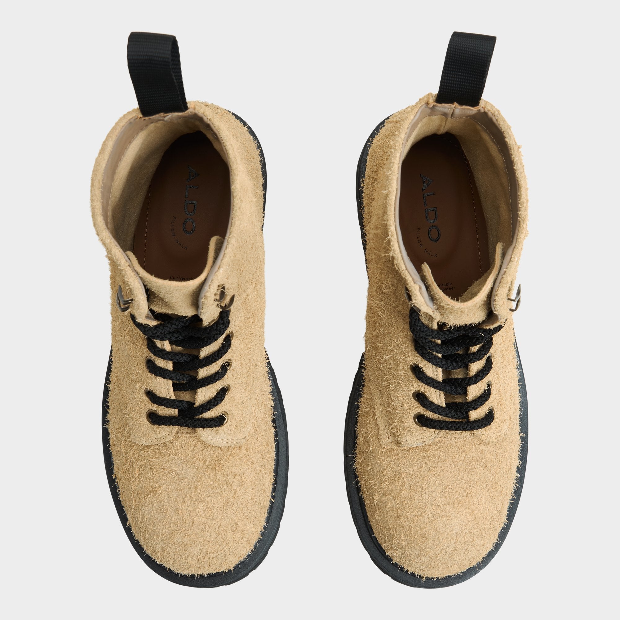 Aldo Doublezero bottines à lacets beige semelle crantée