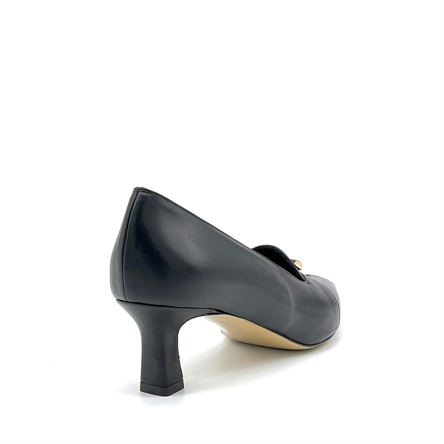 ELATA 56510 escarpins cuir noir doré talon 5,5 cm