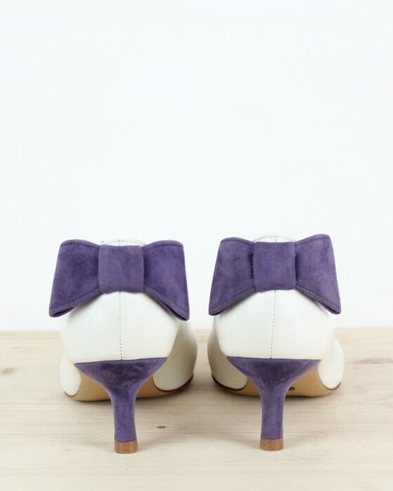 Dessine Moi Un Soulier escarpin pointu cuir blanc velours 36