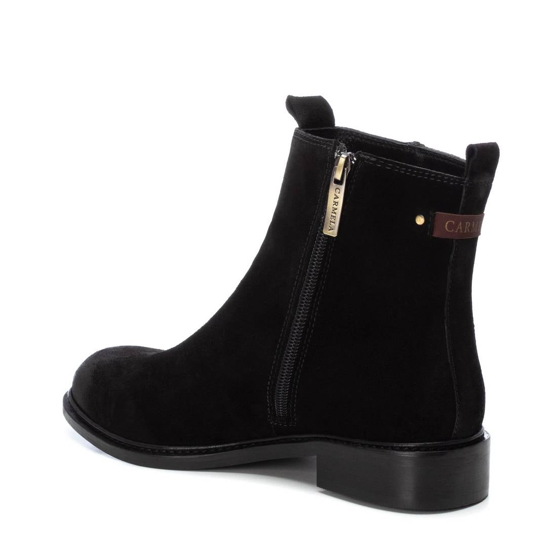 Carmela 16093001 bottine femme noir cuir plat