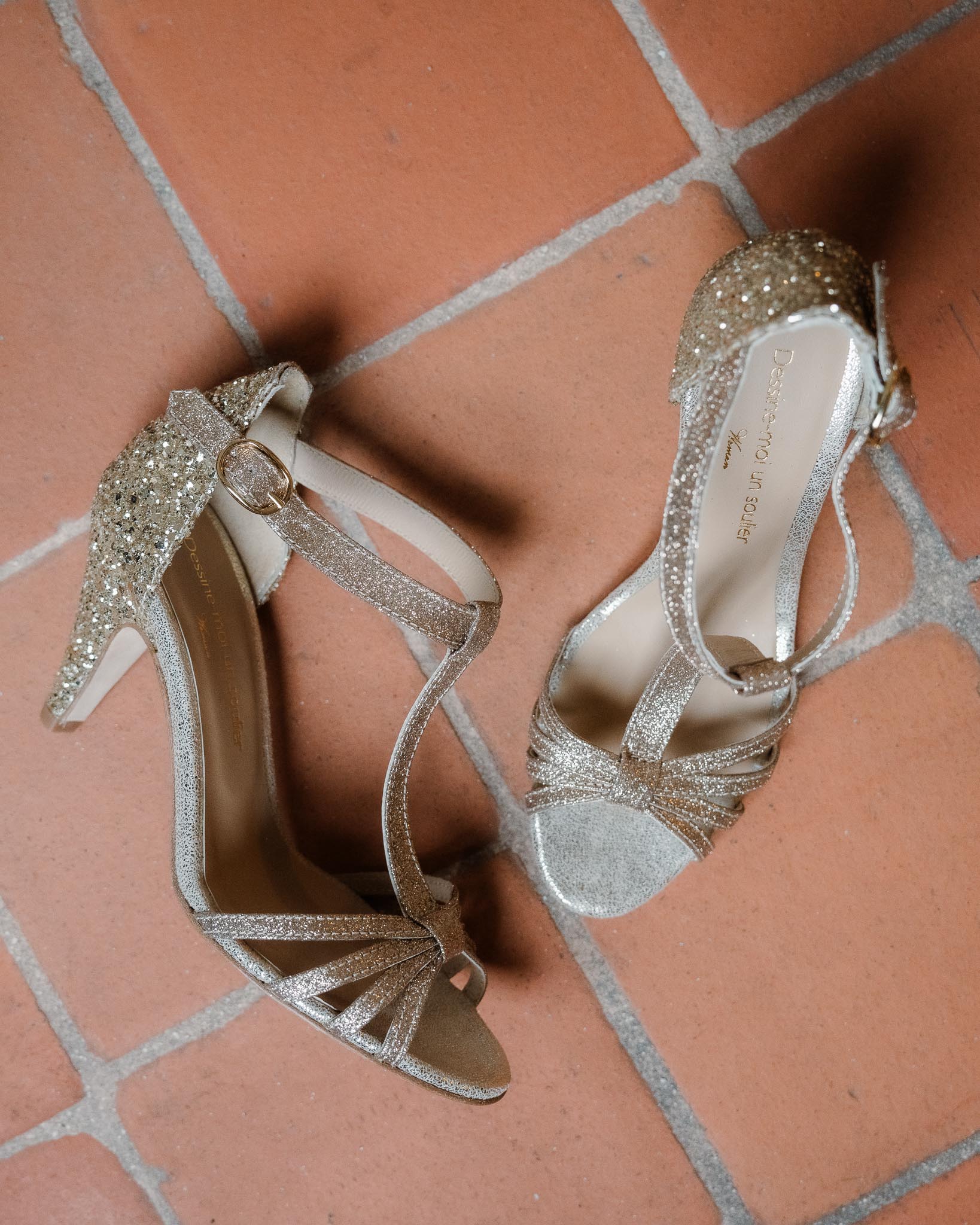 Dessine Moi Un Soulier Chloé sandales glitter champagne cuir
