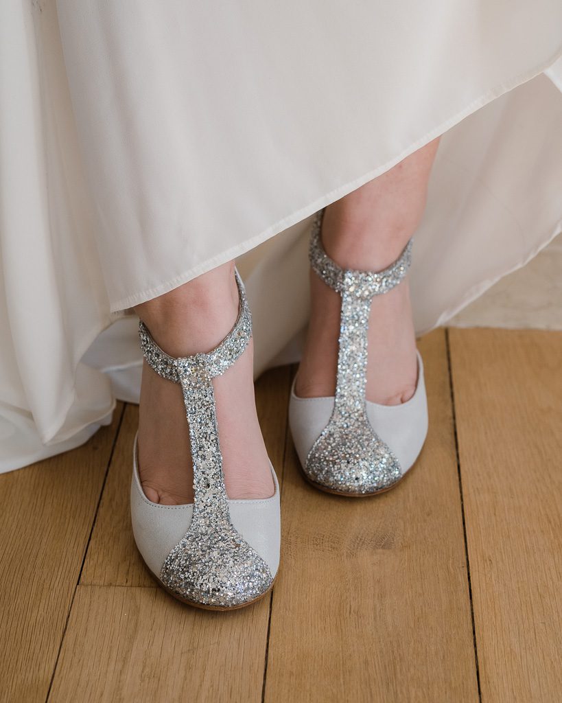 Dessine Moi Un Soulier Salomé escarpins irisé ivoire glitter