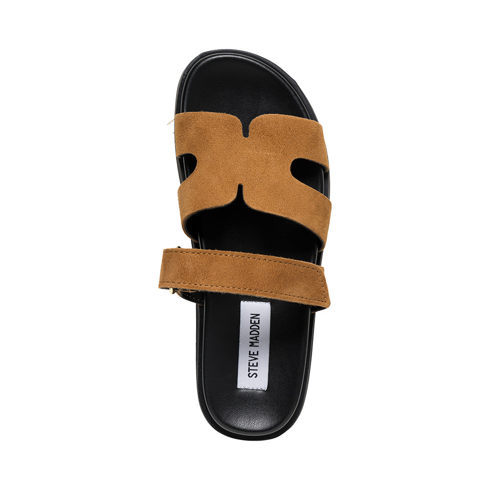 Steve Madden Missile-E sandale camel suède plate