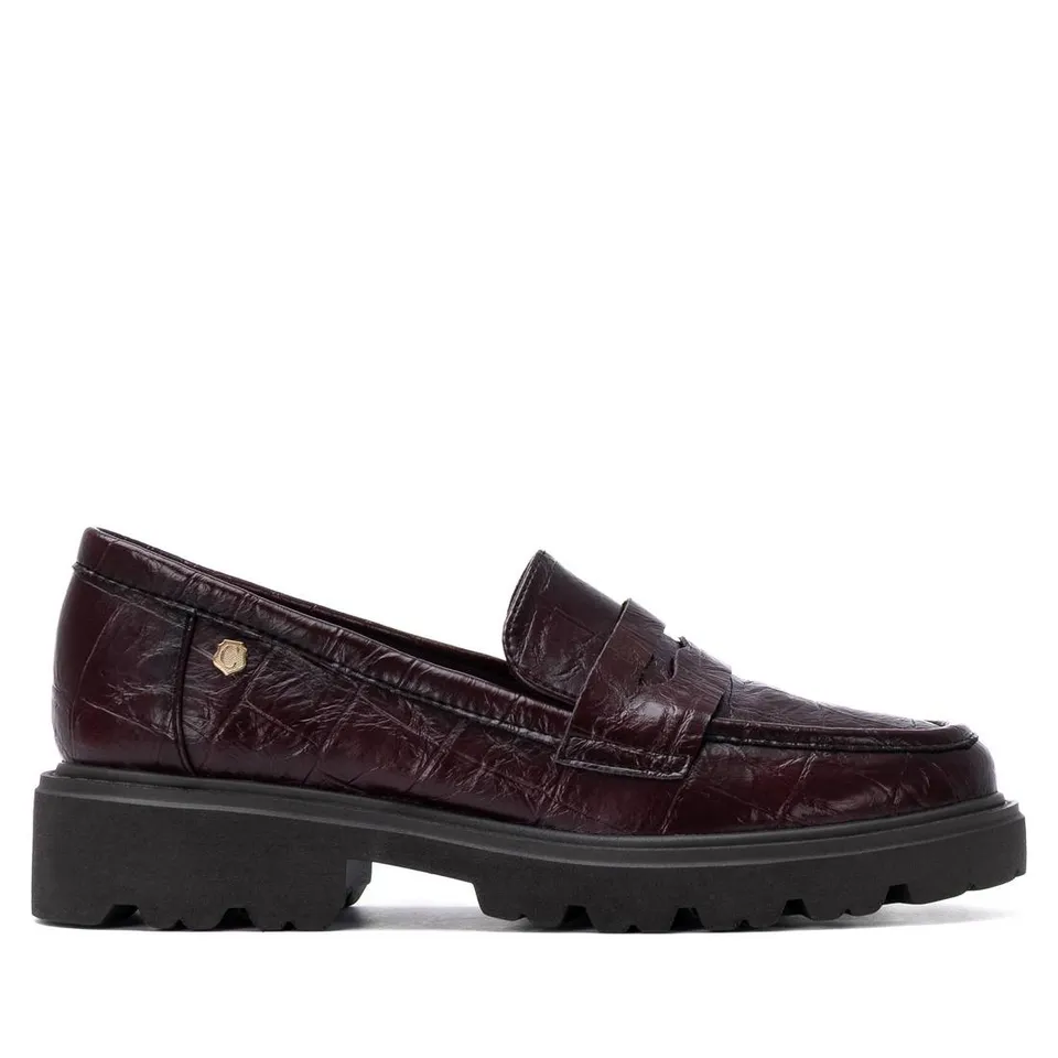 Carmela 16427003 mocassins femme bordeaux synthétique talon