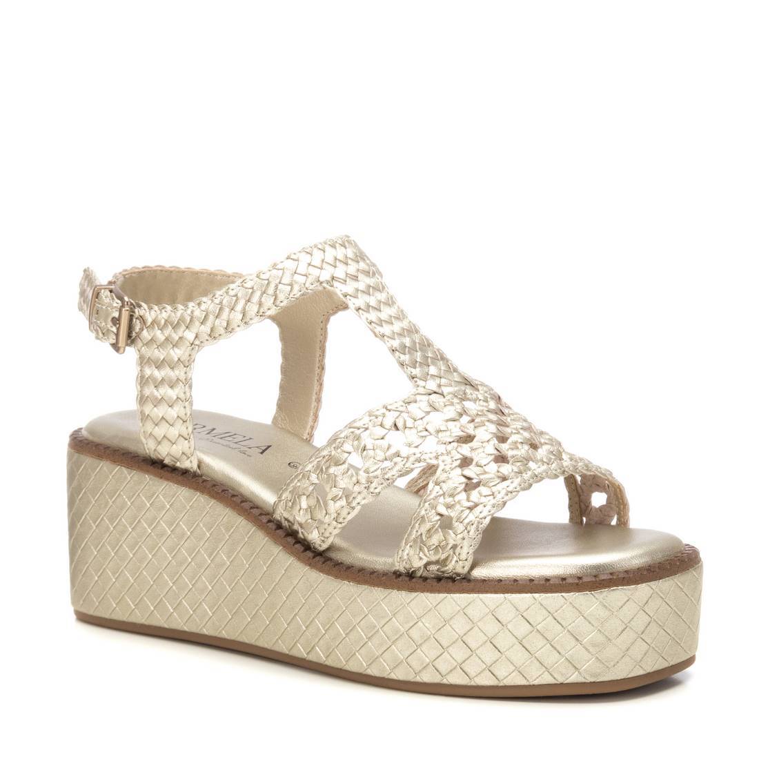 Carmela 16223101 sandale cuir doré compensée